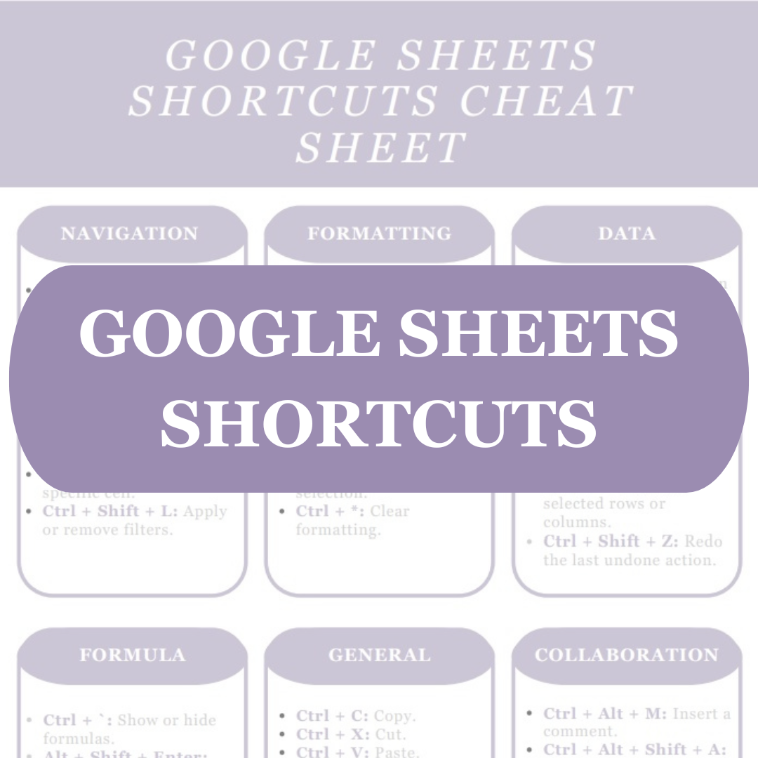 Essential Google Sheets Shortcuts Cheat Sheet (Free PDF)