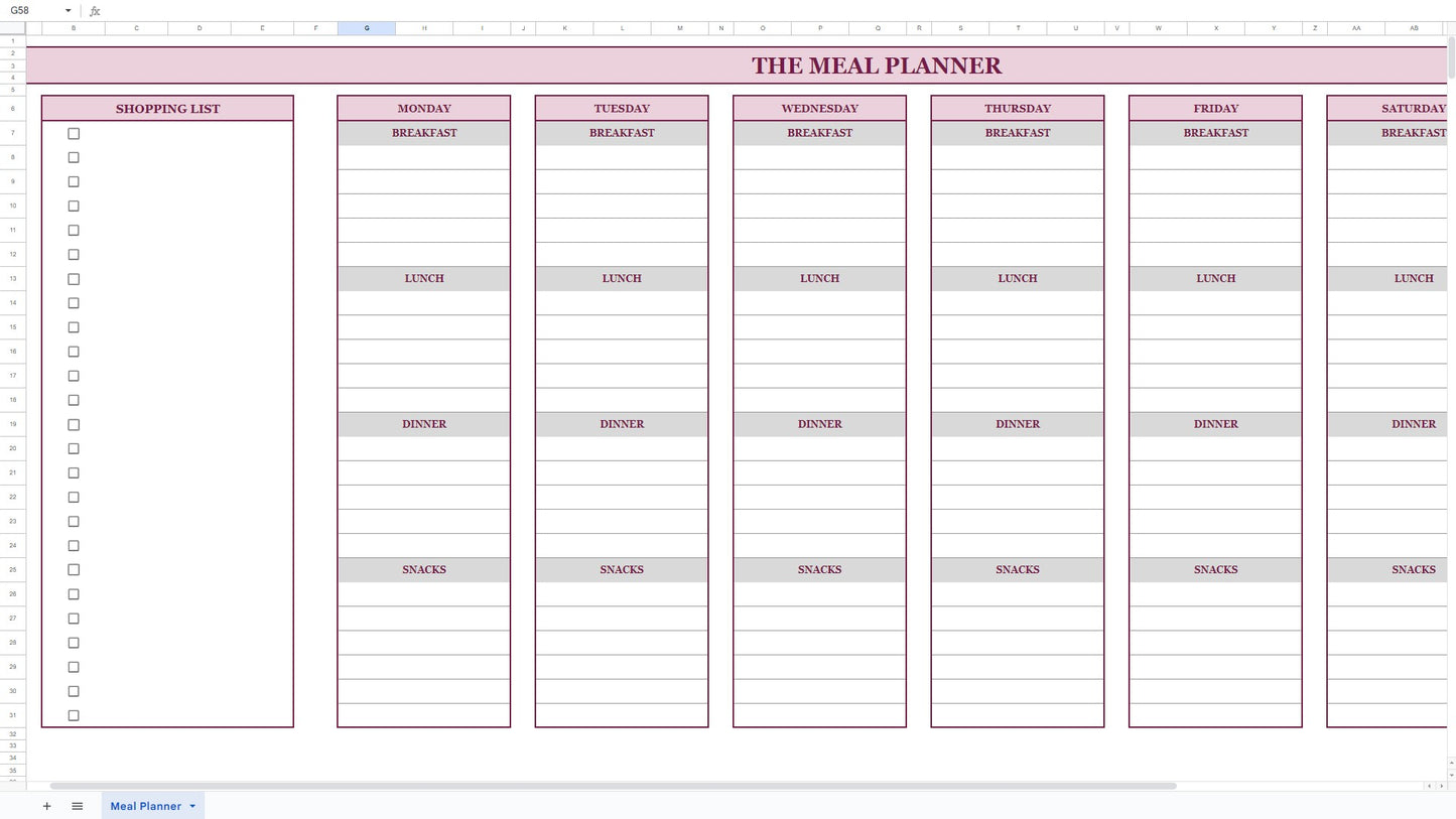 The Meal Planner & Shopping List